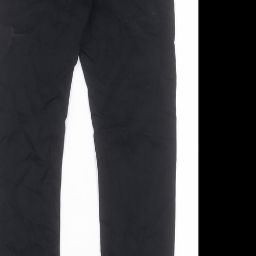 Marks and Spencer Mens Black Cotton Straight Jeans Size 32 in L31 in Slim Button