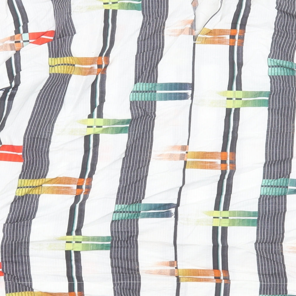 Kinn Womens Multicoloured Geometric Cotton Basic T-Shirt Size 12 Crew Neck