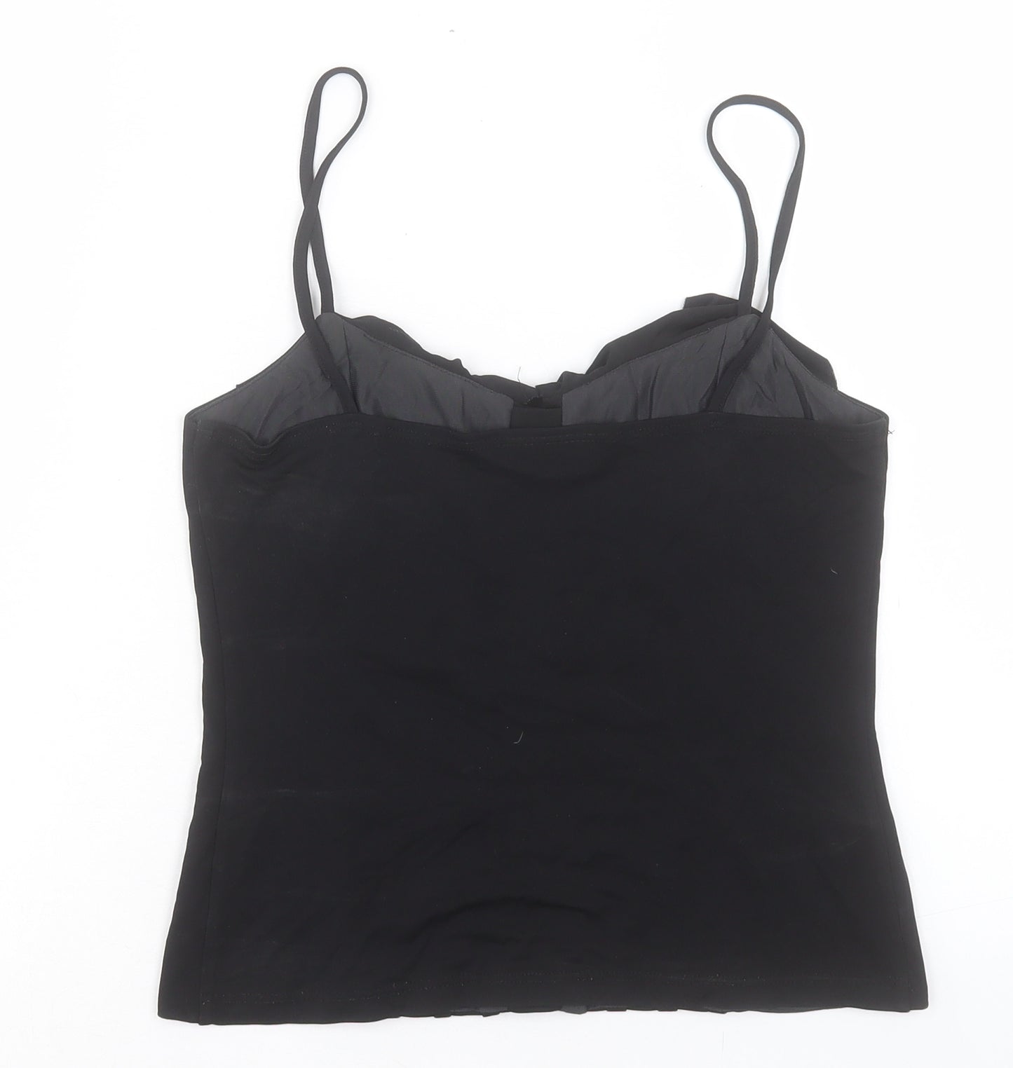 Wallis Womens Black Polyester Basic Tank Size 10 V-Neck