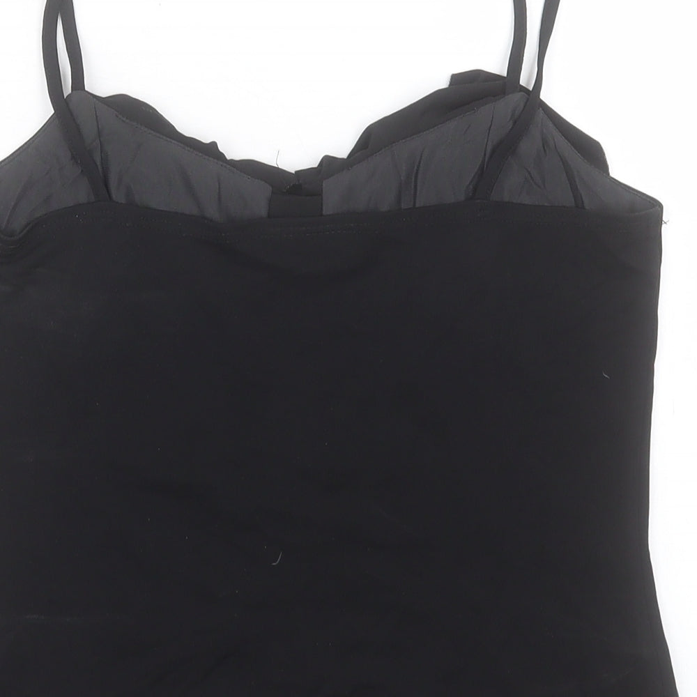 Wallis Womens Black Polyester Basic Tank Size 10 V-Neck