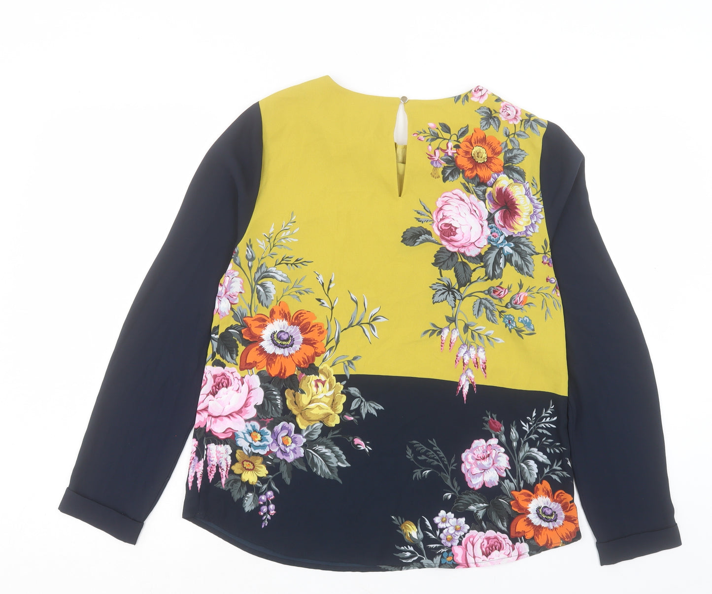 Oasis Womens Multicoloured Floral Polyester Basic Blouse Size 10 Crew Neck