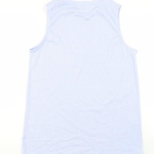 Marks and Spencer Womens Purple Polyester Tunic Tank Size 14 Crew Neck - Ribbed Fabric