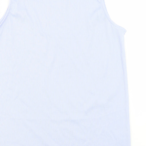 Marks and Spencer Womens Purple Polyester Tunic Tank Size 14 Crew Neck - Ribbed Fabric