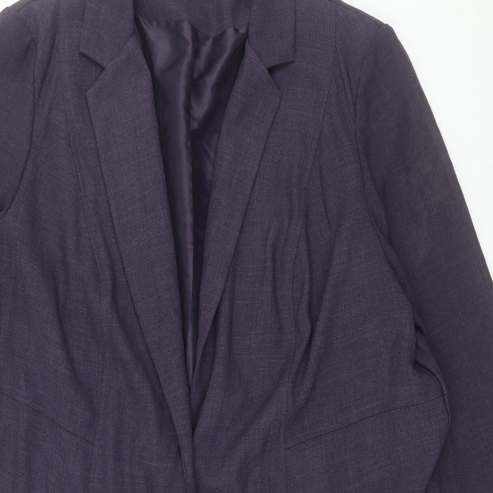 essence Womens Purple Jacket Blazer Size 22 Button