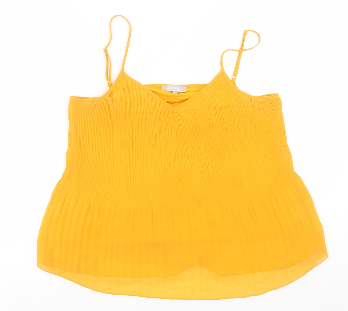 Red Herring Womens Yellow Polyester Camisole Tank Size 14 V-Neck