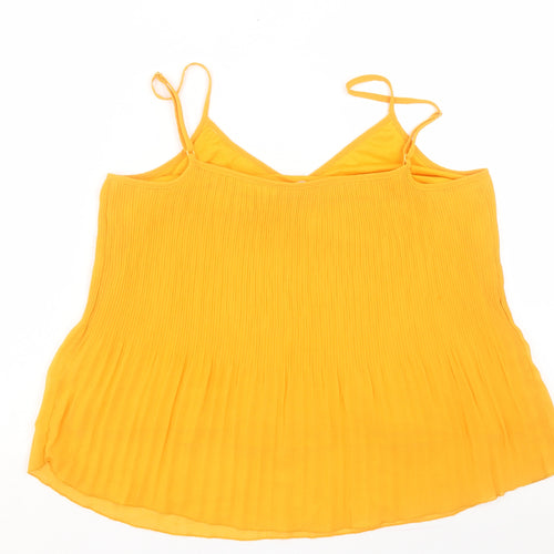 Red Herring Womens Yellow Polyester Camisole Tank Size 14 V-Neck