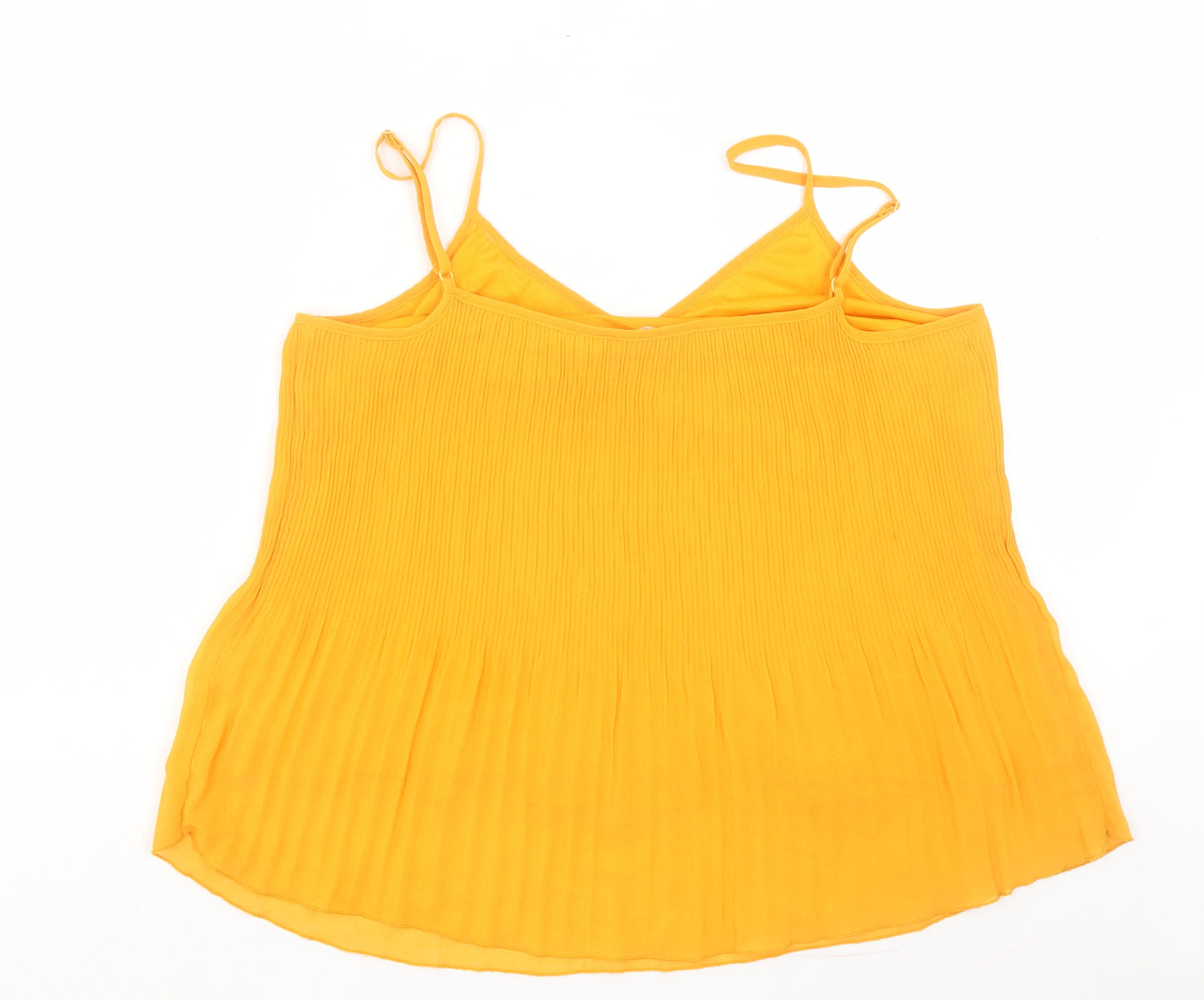 Red Herring Womens Yellow Polyester Camisole Tank Size 14 V-Neck