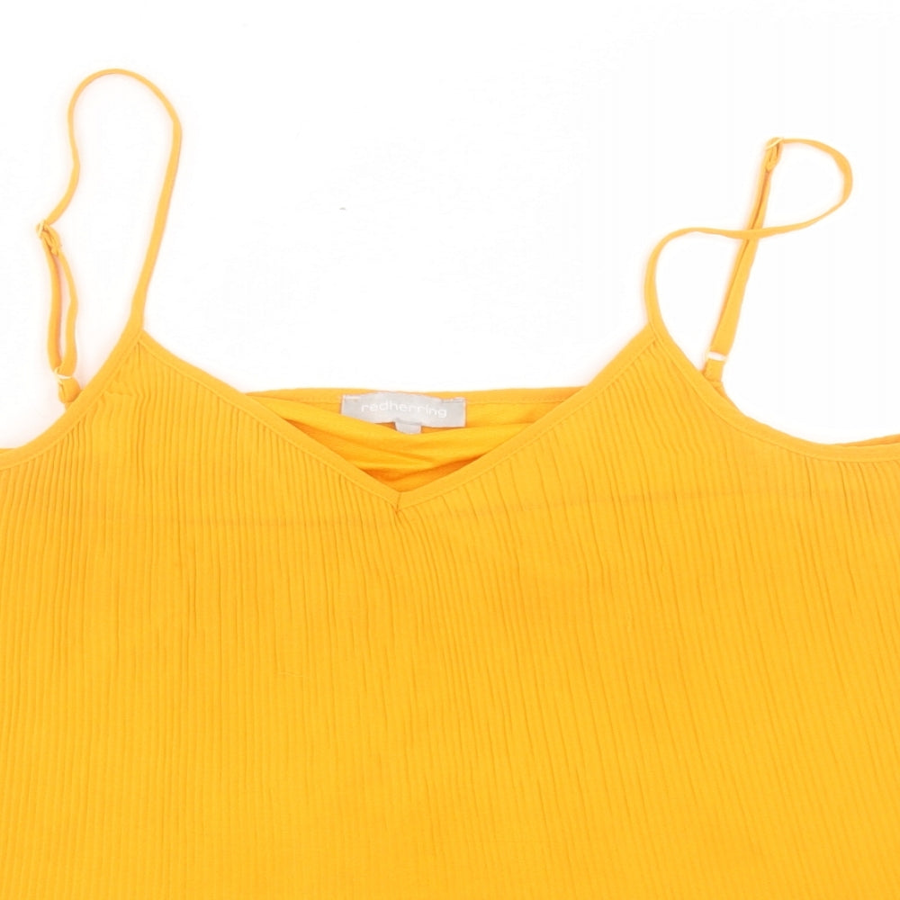 Red Herring Womens Yellow Polyester Camisole Tank Size 14 V-Neck