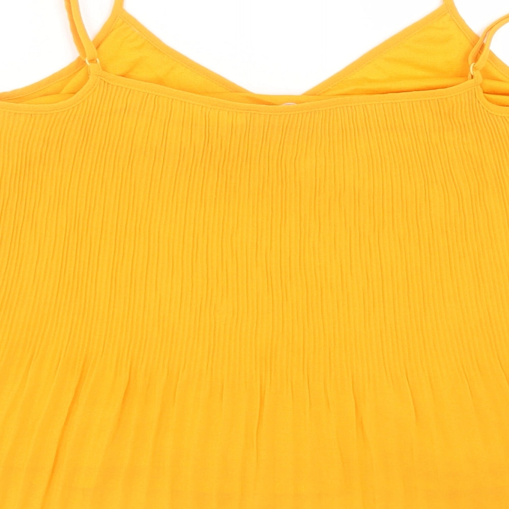 Red Herring Womens Yellow Polyester Camisole Tank Size 14 V-Neck