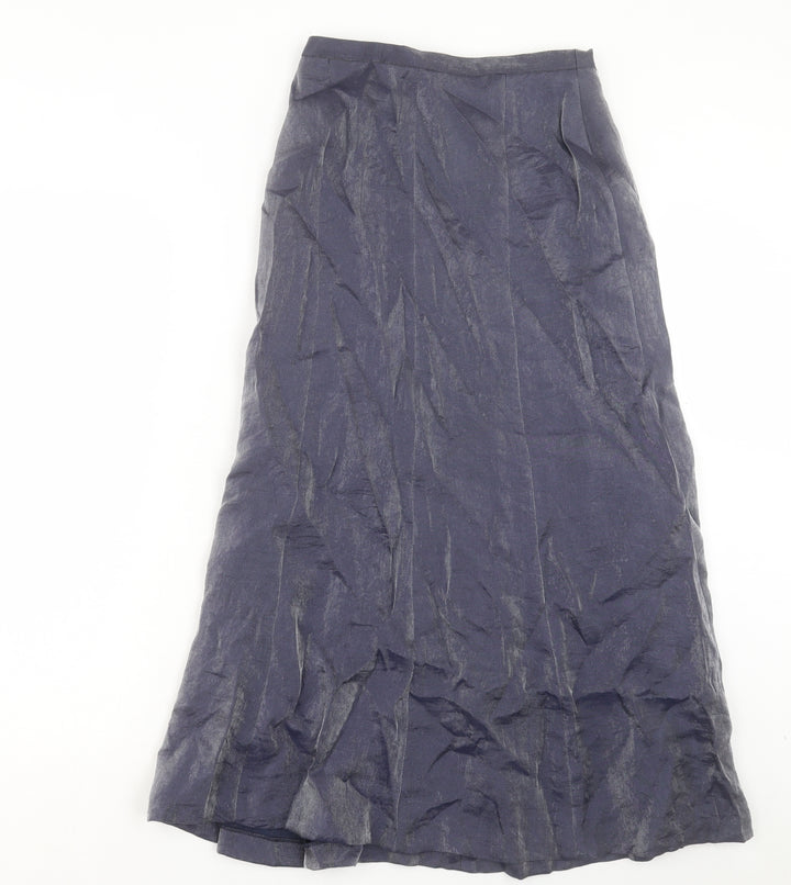 Fisser Womens Blue Polyester A-Line Skirt Size 8 Button