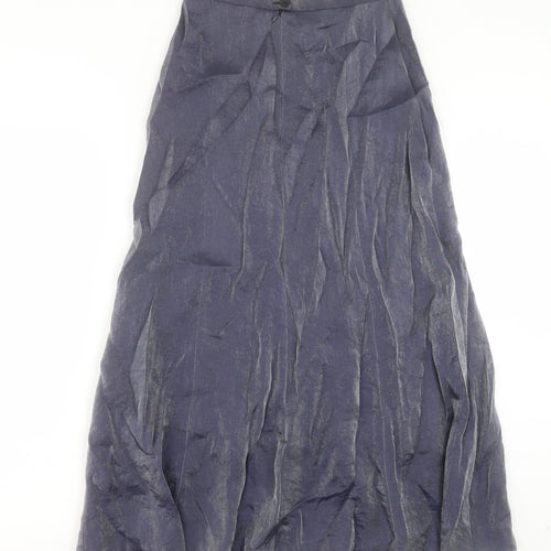 Fisser Womens Blue Polyester A-Line Skirt Size 8 Button