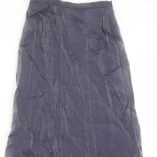 Fisser Womens Blue Polyester A-Line Skirt Size 8 Button