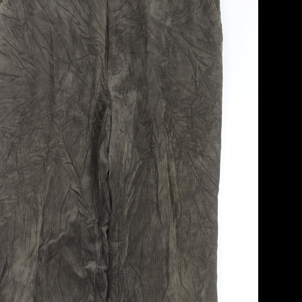 Marks and Spencer Mens Green Cotton Trousers Size 38 in L29 in Regular Button - Short Leg