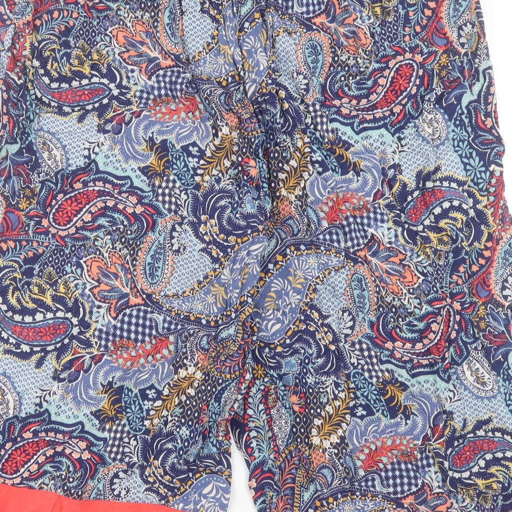 Monsoon Womens Multicoloured Paisley Viscose Cropped Trousers Size XL L20 in Regular