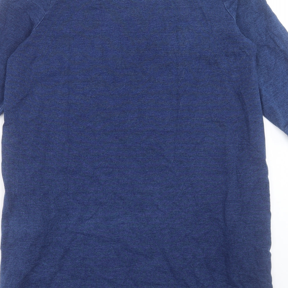 TU Womens Blue Cotton A-Line Size 14 Boat Neck Pullover
