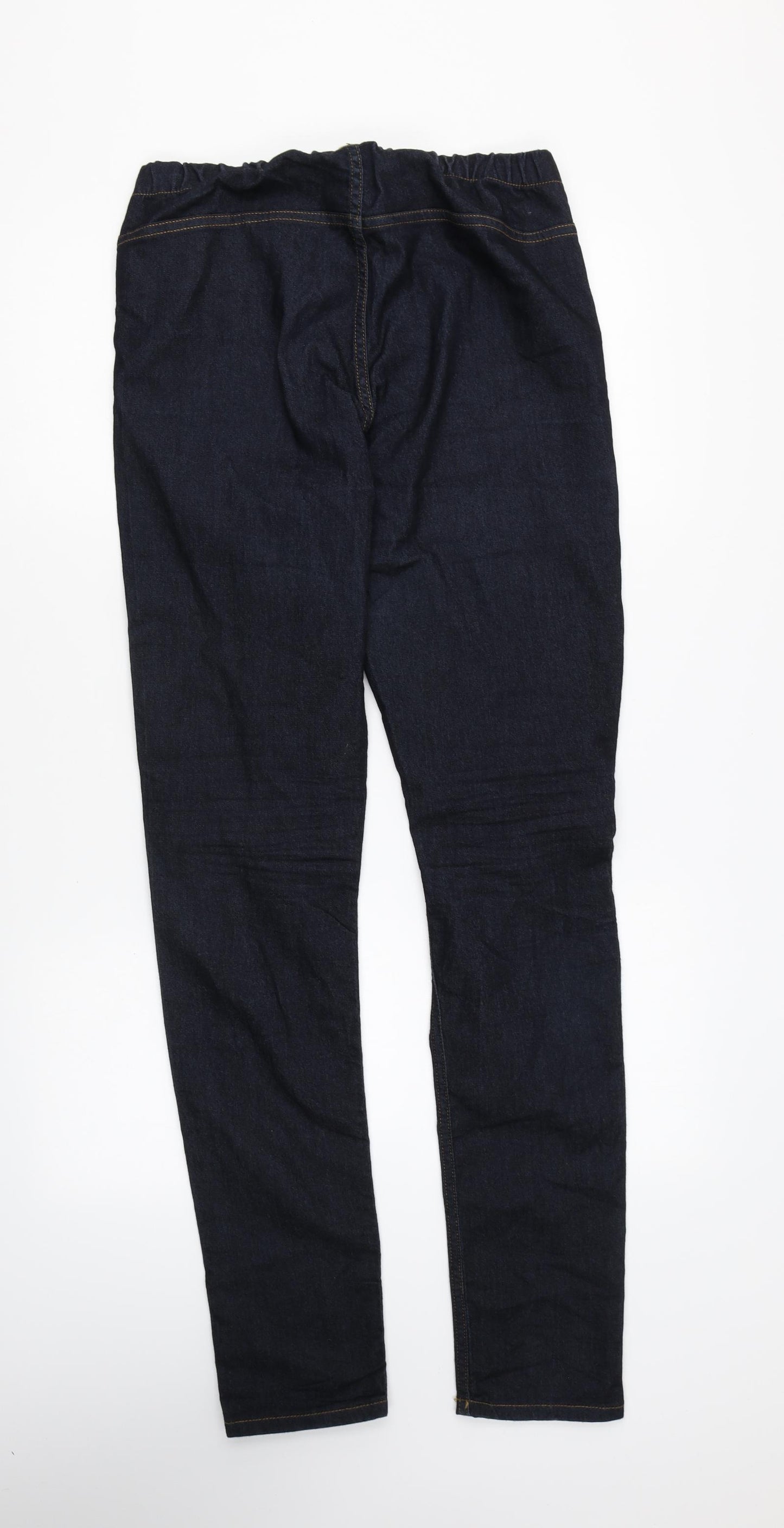 H&M Womens Blue Cotton Jegging Trousers Size M L32 in Regular