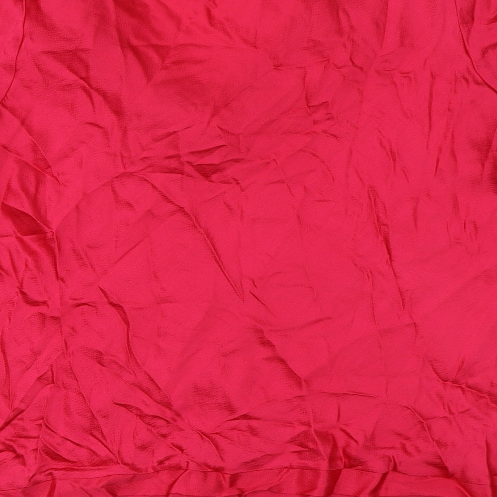 Autograph Womens Pink Silk Basic Blouse Size 16 Round Neck