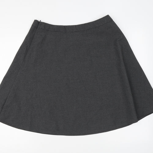 Marks and Spencer Womens Grey Polyester Skater Skirt Size 32 in Zip