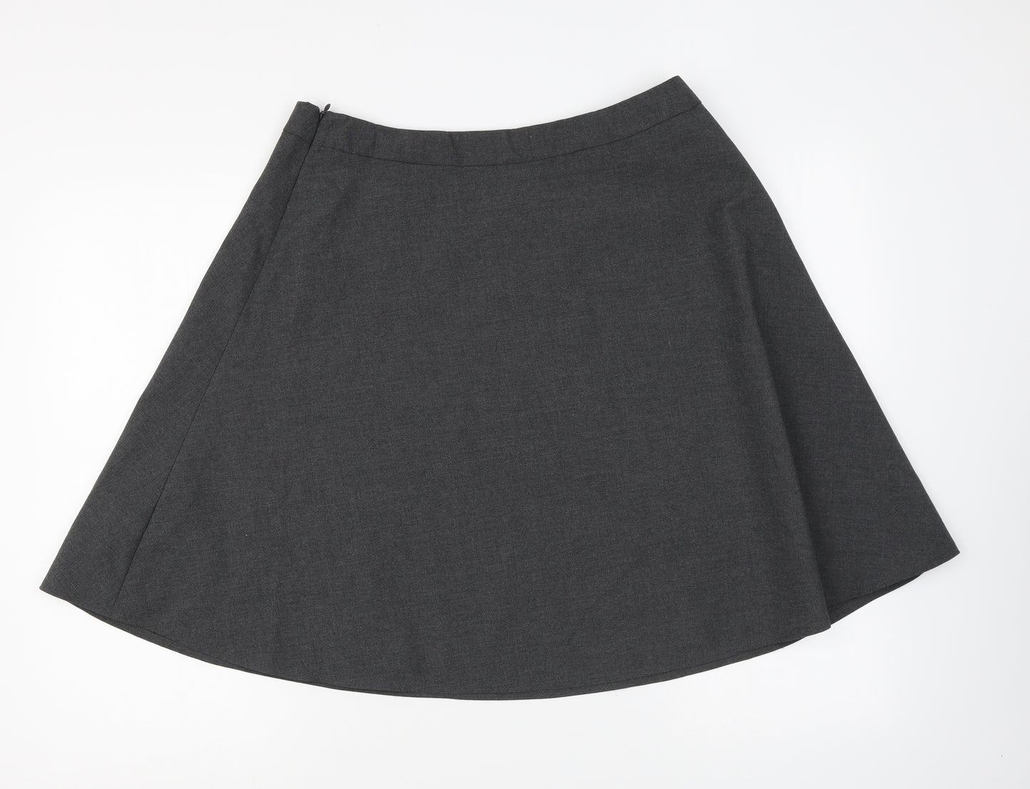 Marks and Spencer Womens Grey Polyester Skater Skirt Size 32 in Zip