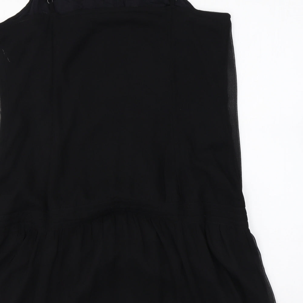 George Womens Black Polyester Basic Blouse Size 14 Square Neck