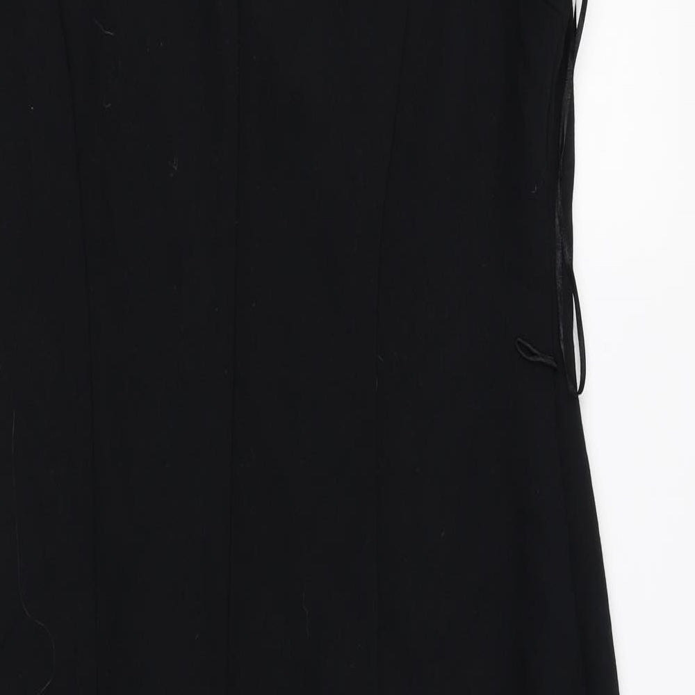 Wallis Womens Black Polyester Pencil Dress Size 14 Square Neck Zip