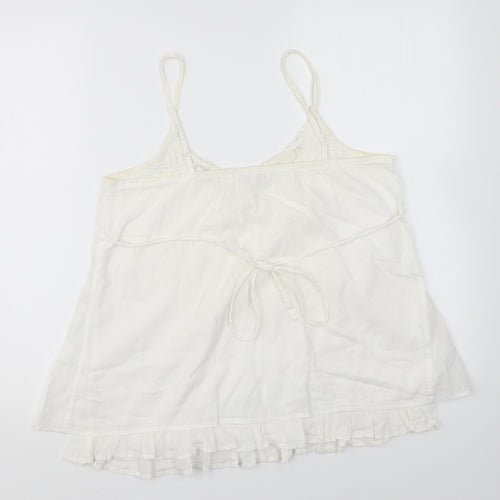 Miss Selfridge Womens White Cotton Camisole Blouse Size 10 V-Neck