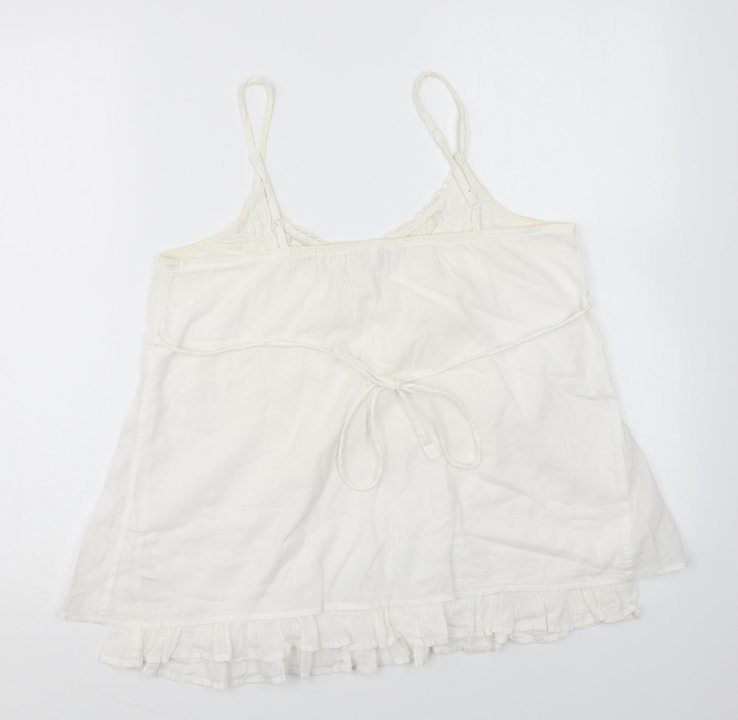Miss Selfridge Womens White Cotton Camisole Blouse Size 10 V-Neck