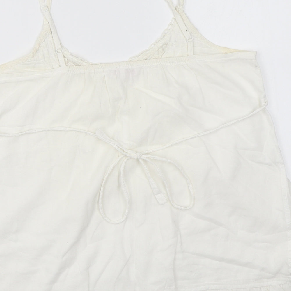 Miss Selfridge Womens White Cotton Camisole Blouse Size 10 V-Neck
