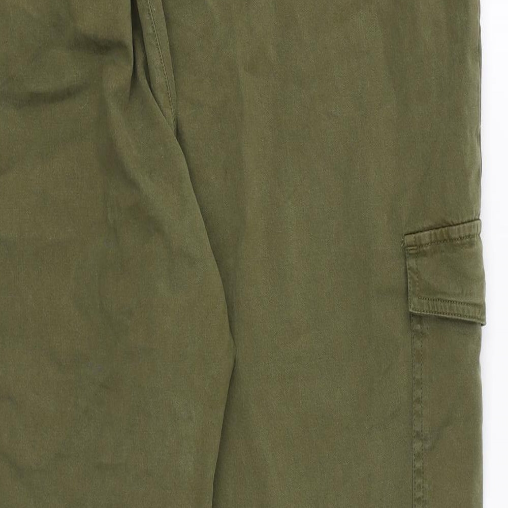 Very Womens Green Lyocell Cargo Trousers Size 16 L25 in Regular Zip