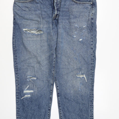 NEXT Mens Blue Cotton Tapered Jeans Size 38 in L29 in Regular Zip