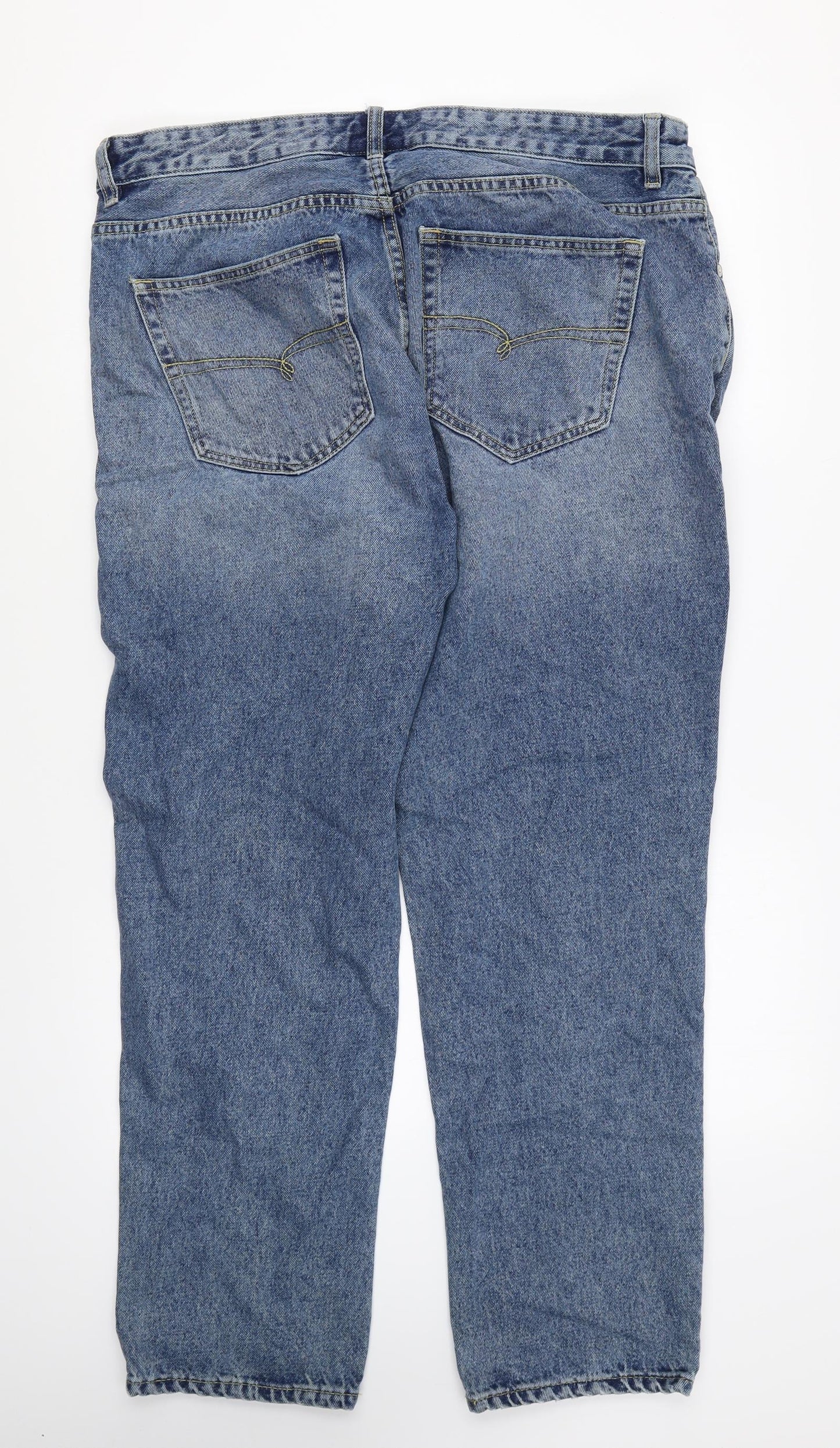 NEXT Mens Blue Cotton Tapered Jeans Size 38 in L29 in Regular Zip