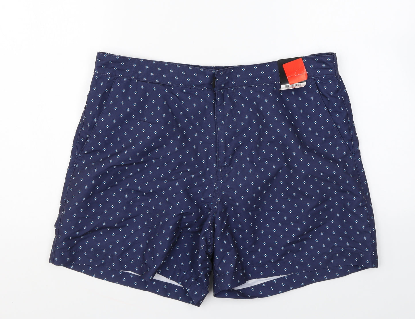 George Mens Black Geometric Polyester Sweat Shorts Size M L6 in Regular Zip