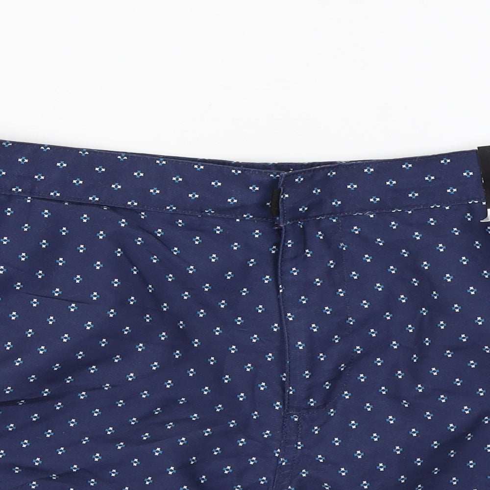 George Mens Black Geometric Polyester Sweat Shorts Size M L6 in Regular Zip