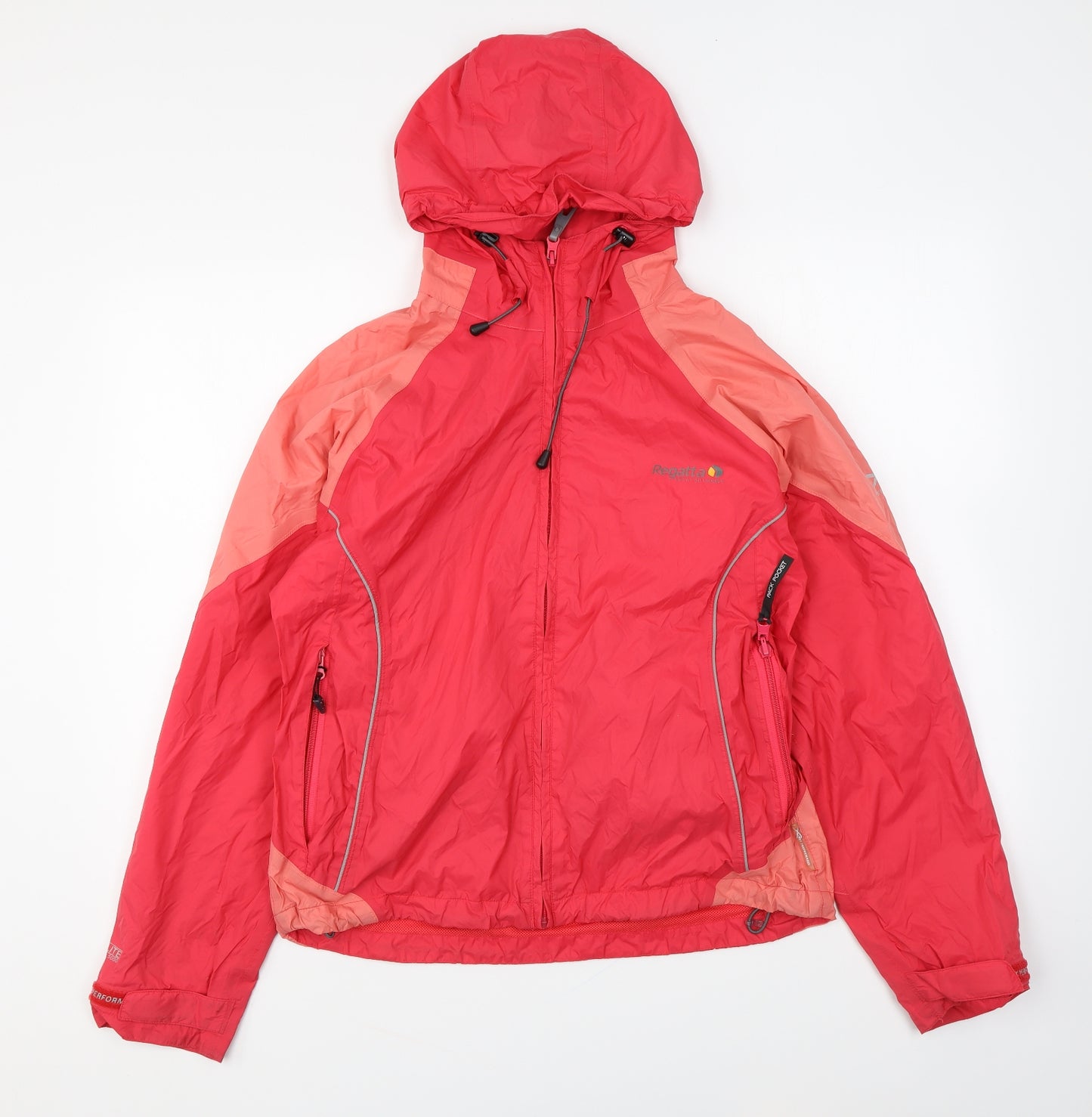 Regatta Womens Red Rain Coat Coat Size 12 Zip