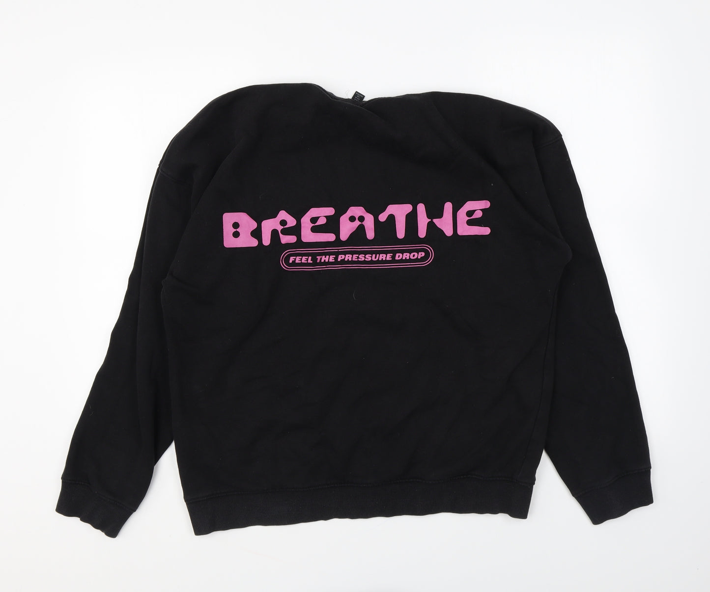 H&M Womens Black Cotton Pullover Sweatshirt Size M Pullover