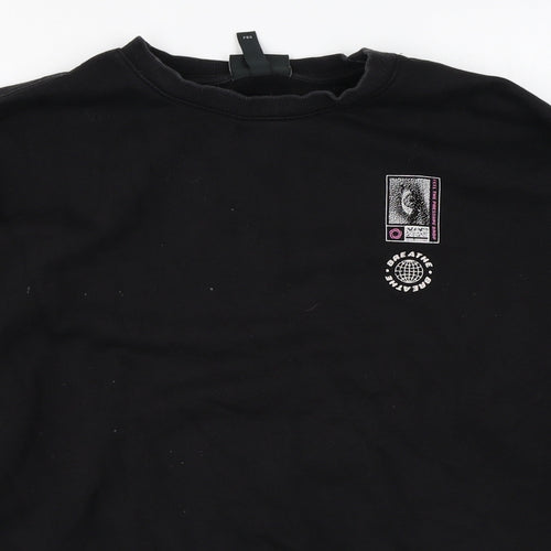 H&M Womens Black Cotton Pullover Sweatshirt Size M Pullover