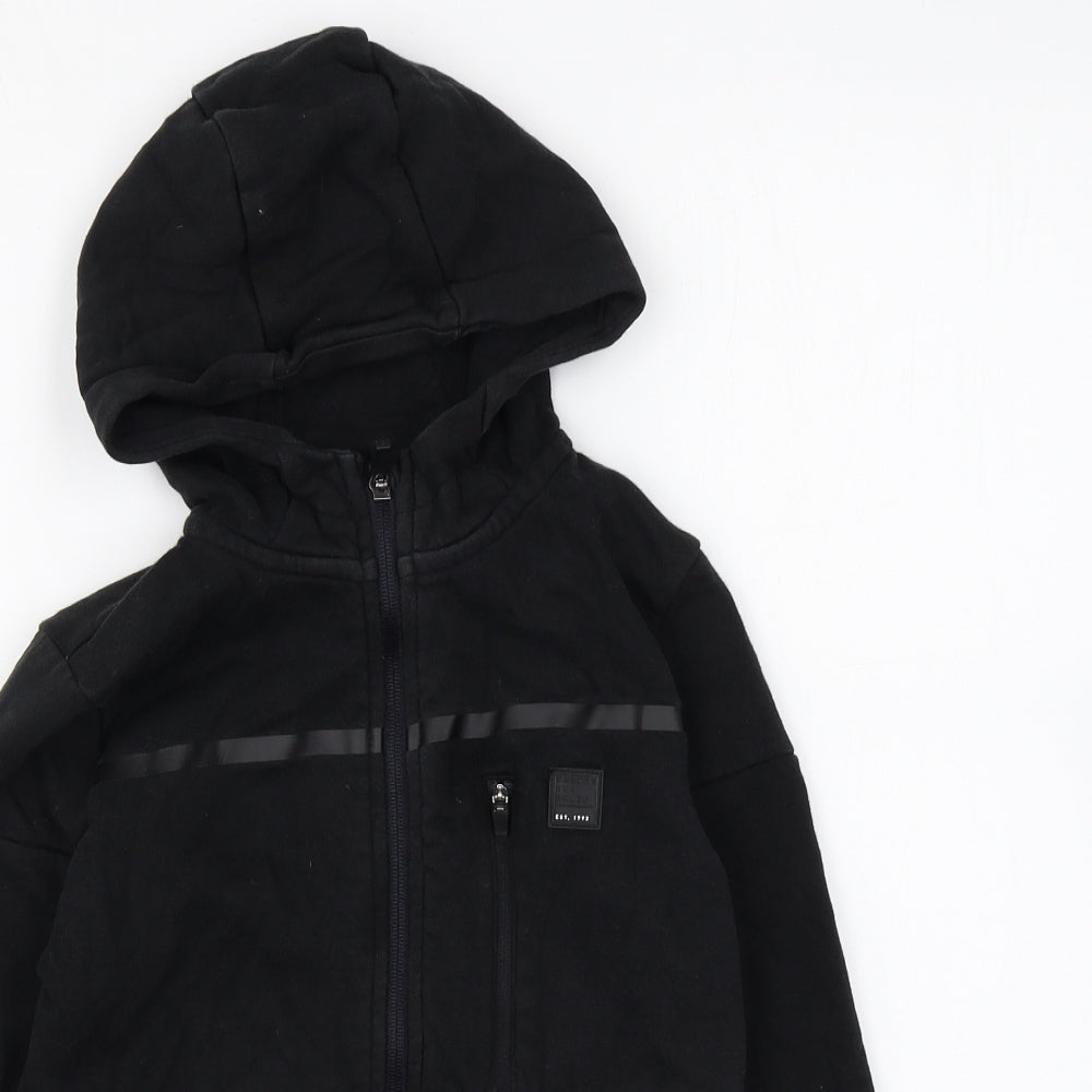 George Boys Black Cotton Full Zip Hoodie Size 8-9 Years Zip