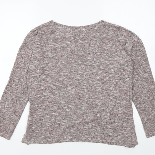 Peacocks Womens Pink Round Neck Polyester Pullover Jumper Size 10