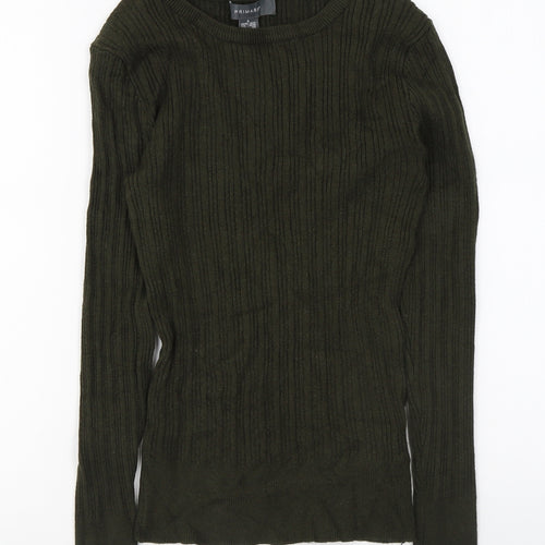 Primark Womens Green Round Neck Acrylic Pullover Jumper Size S