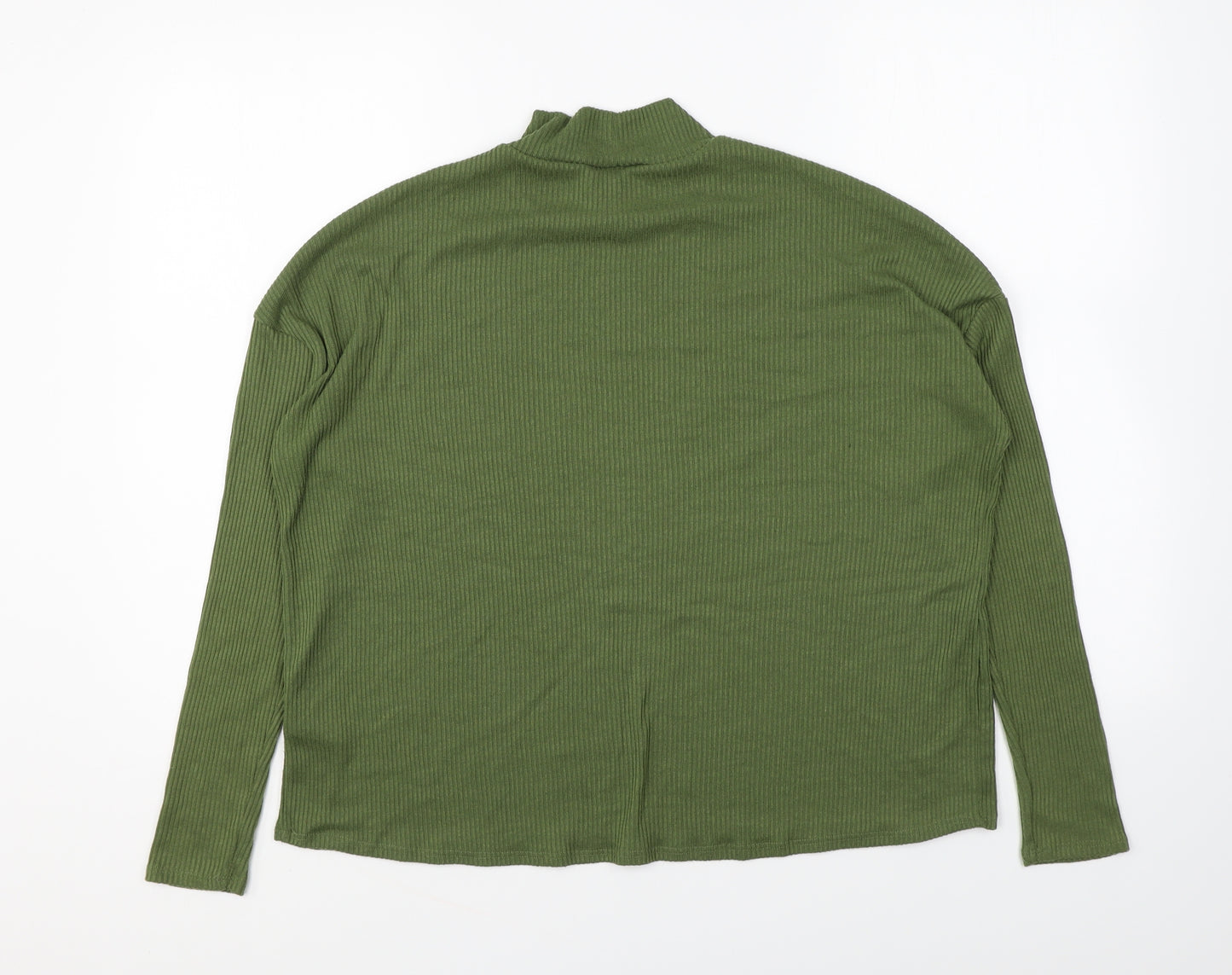 H&M Womens Green High Neck Polyester Pullover Jumper Size M