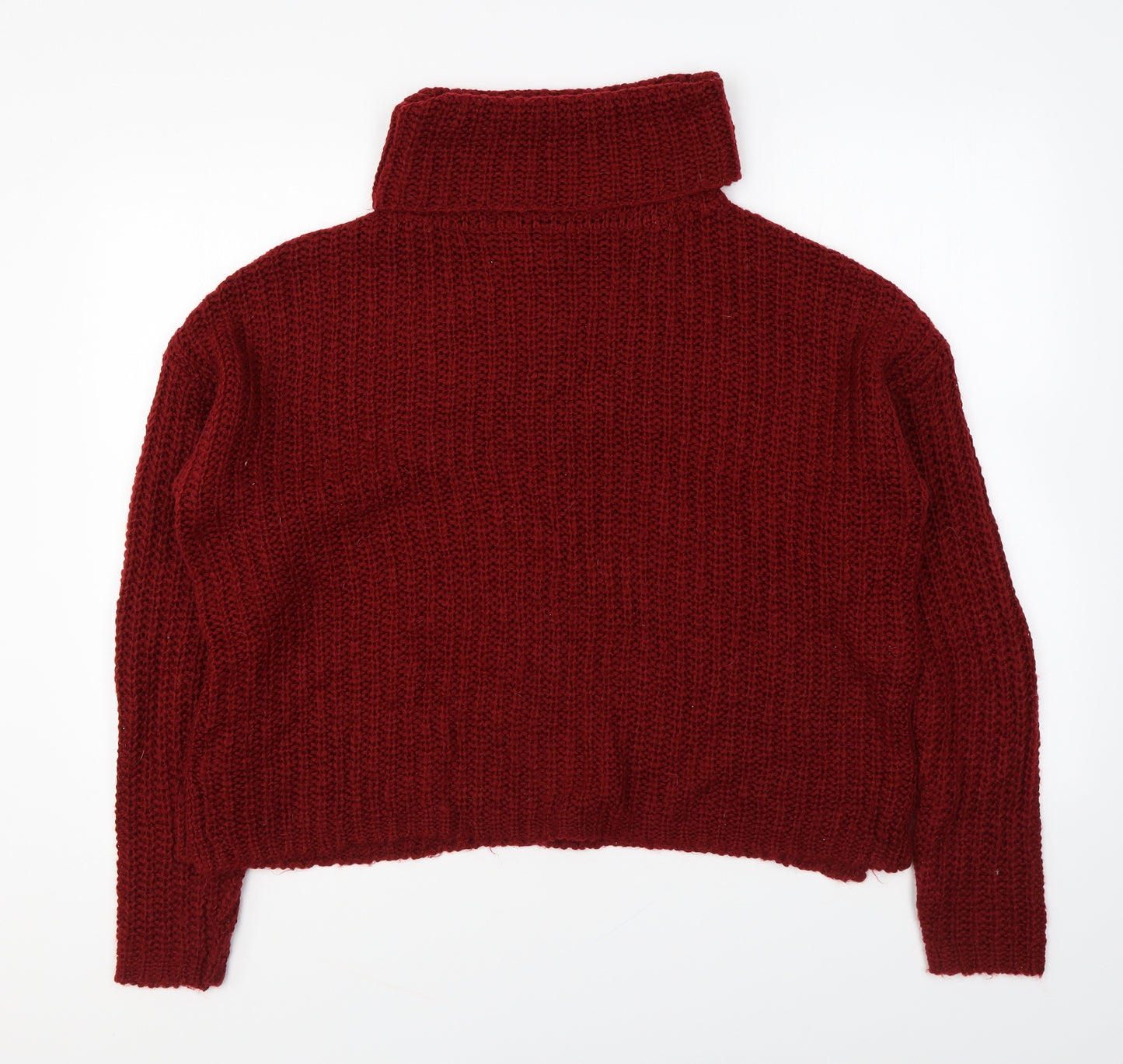 Primark Womens Red Roll Neck Acrylic Pullover Jumper Size S