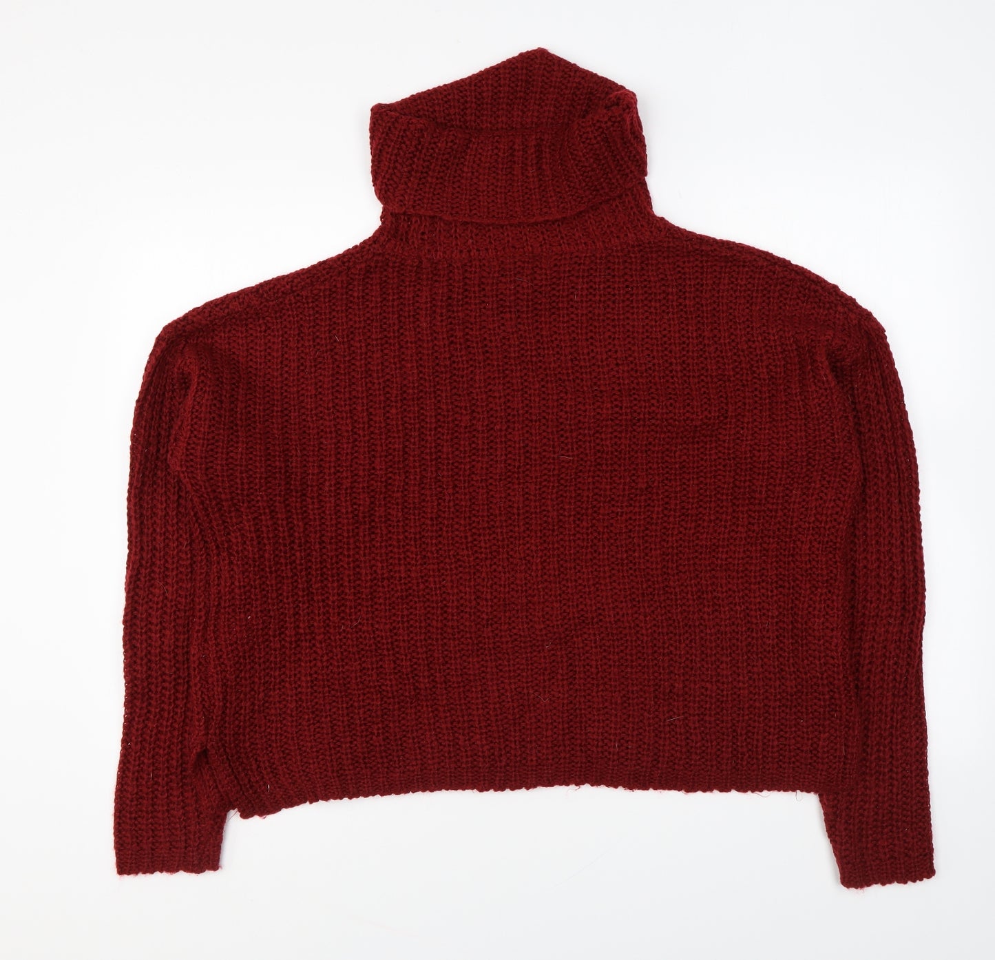 Primark Womens Red Roll Neck Acrylic Pullover Jumper Size S