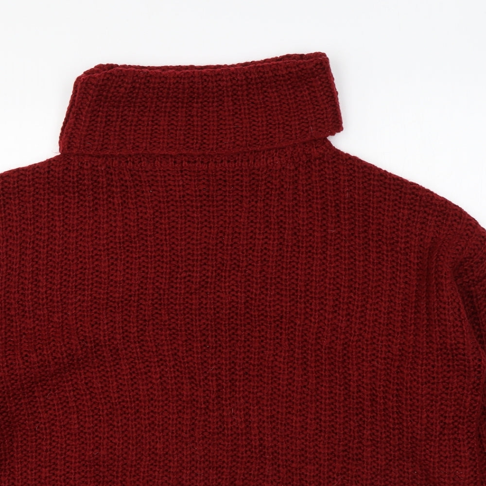 Primark Womens Red Roll Neck Acrylic Pullover Jumper Size S