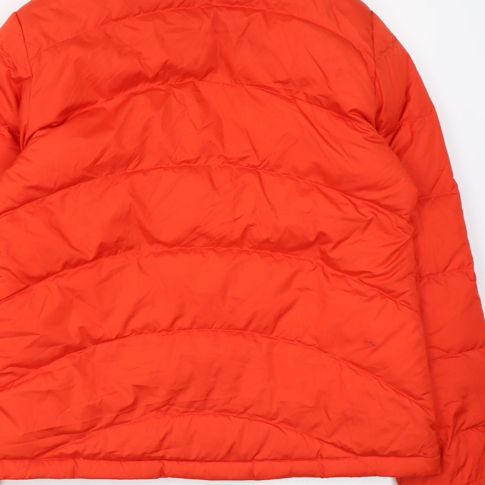 Lands' End Womens Red Puffer Jacket Coat Size XS Zip