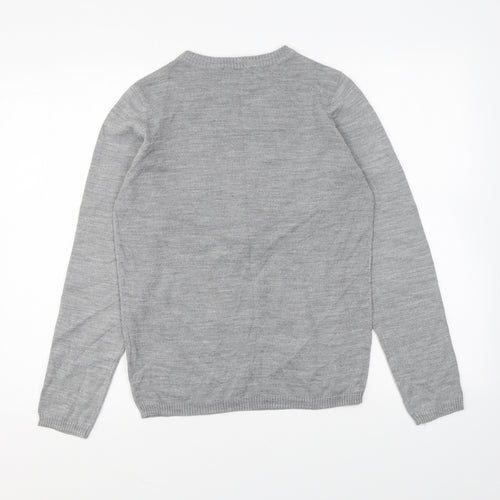 ESMARA Womens Grey Round Neck Polyamide Pullover Jumper Size XS - Christmas