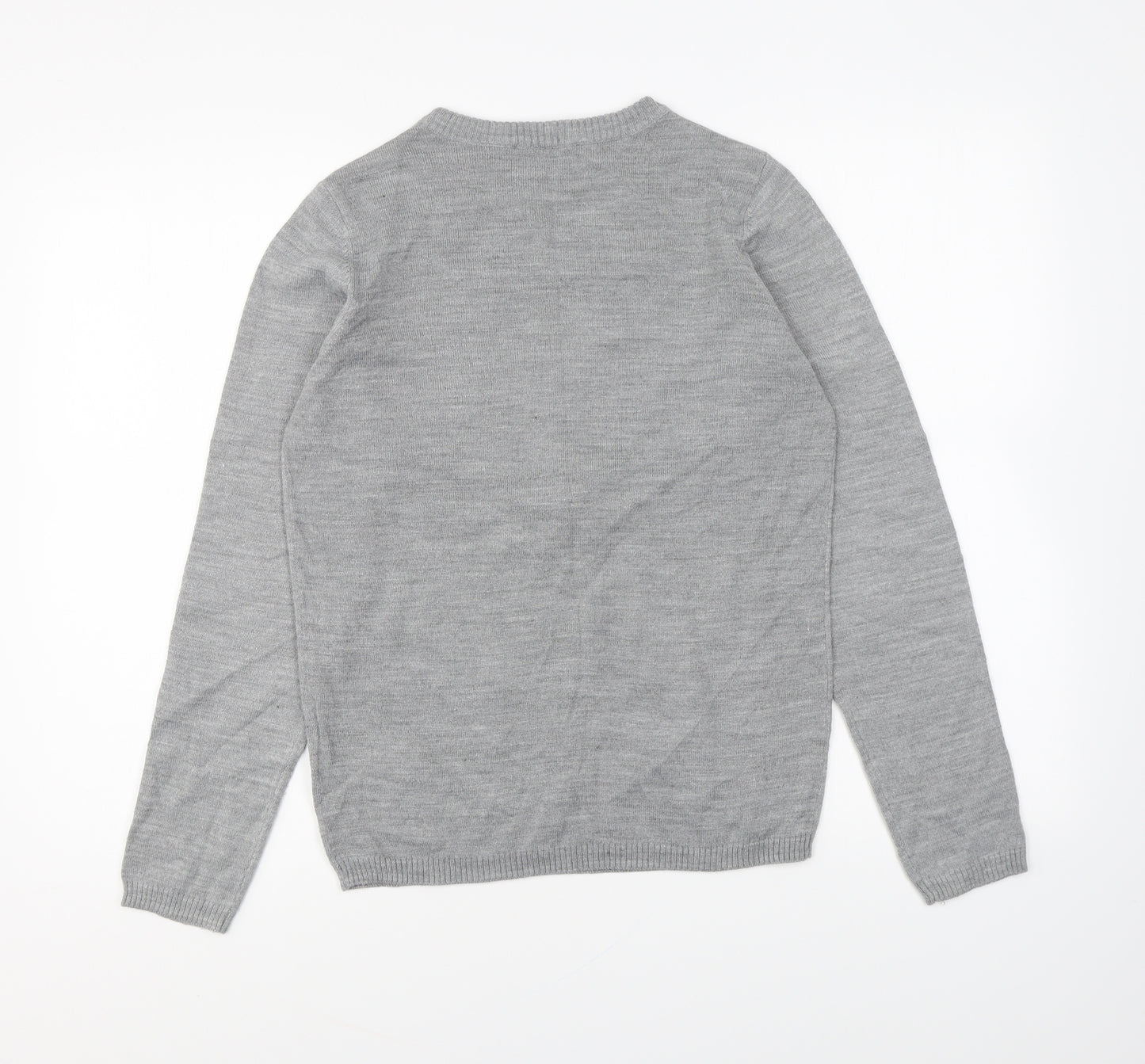 ESMARA Womens Grey Round Neck Polyamide Pullover Jumper Size XS - Christmas