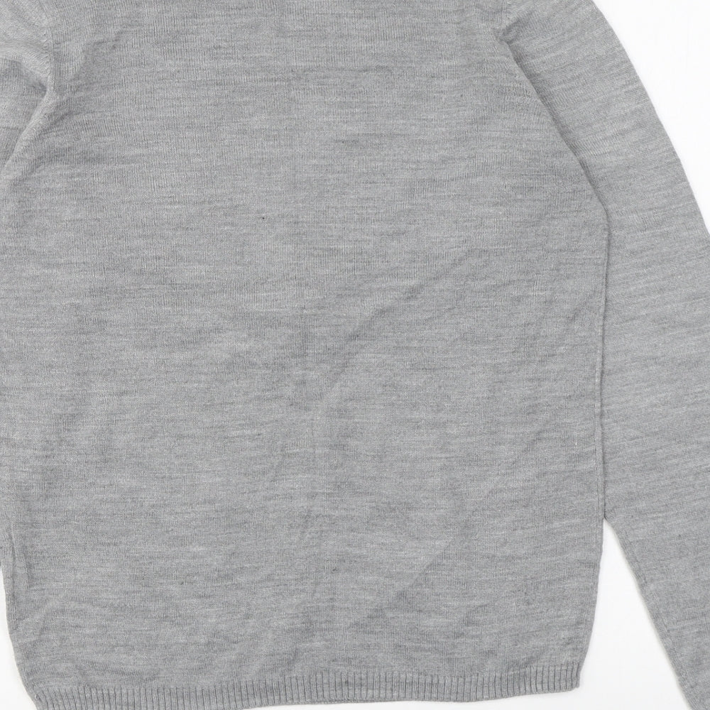 ESMARA Womens Grey Round Neck Polyamide Pullover Jumper Size XS - Christmas
