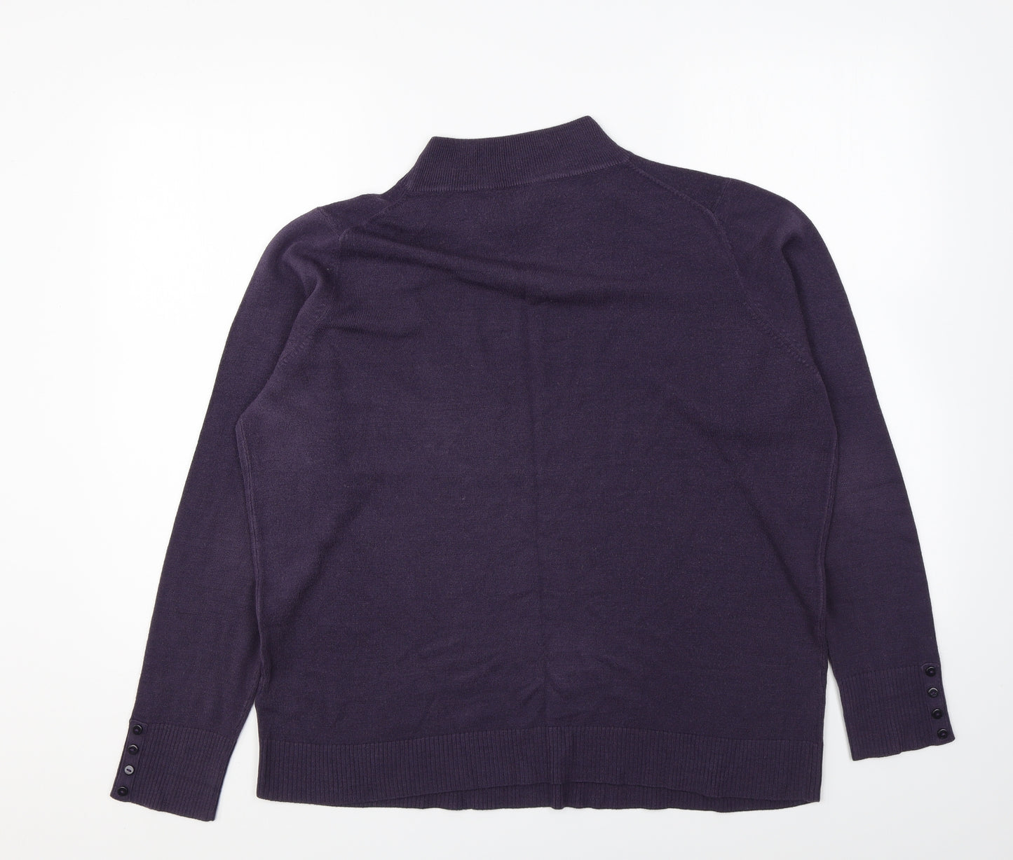 Marks and Spencer Womens Purple High Neck Acrylic Pullover Jumper Size 20