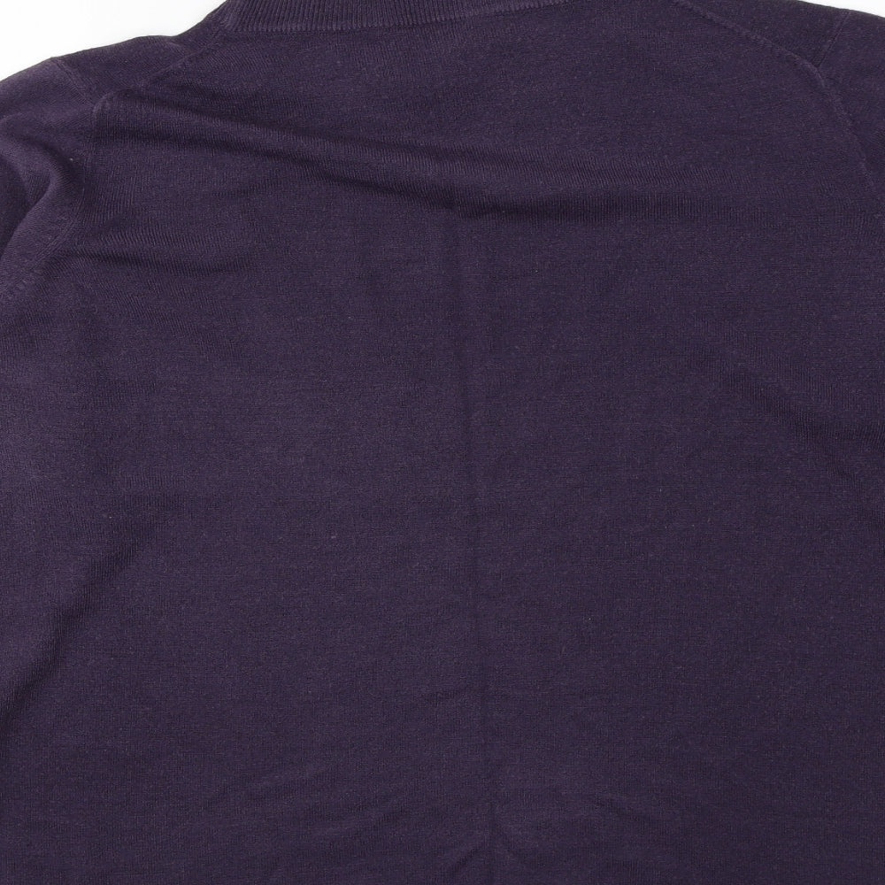 Marks and Spencer Womens Purple High Neck Acrylic Pullover Jumper Size 20