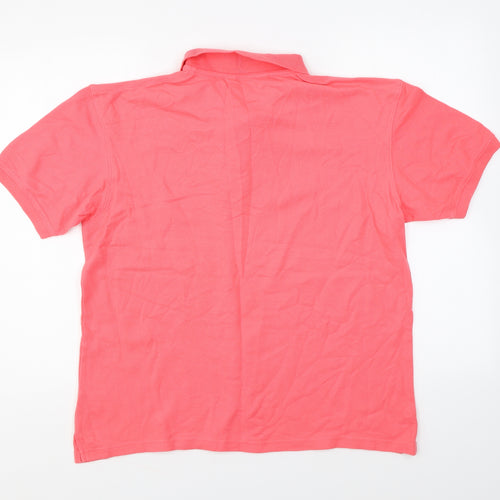 Jumper Womens Pink Cotton Basic Polo Size L Collared